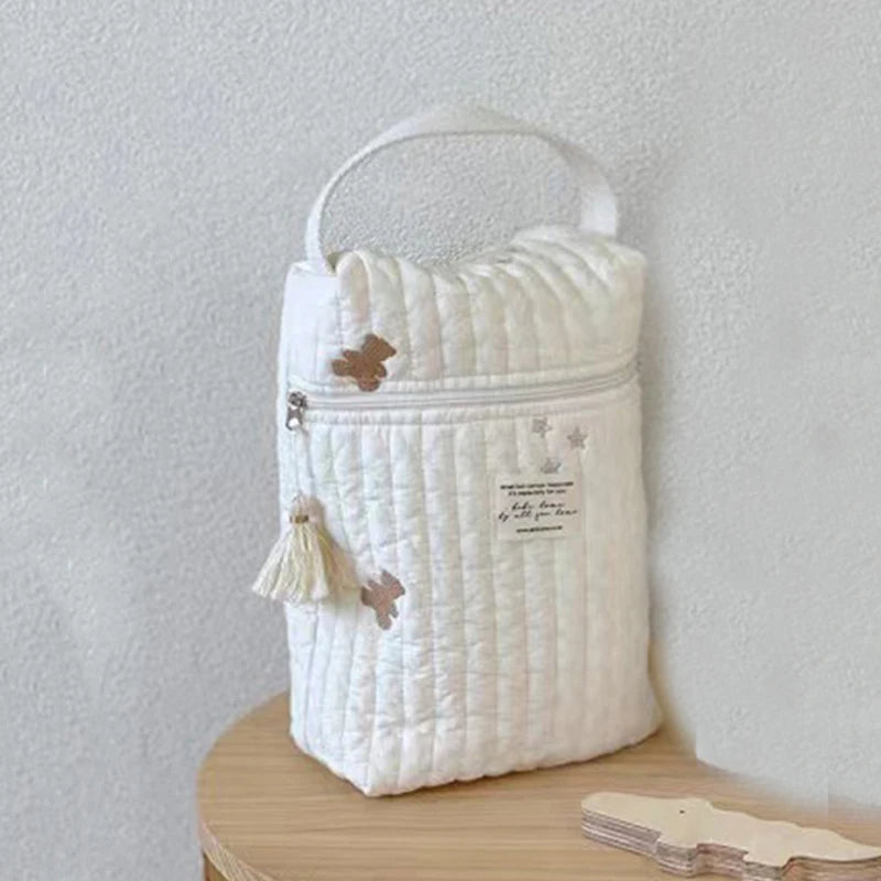 Embroidered Quilted Nappy Bag