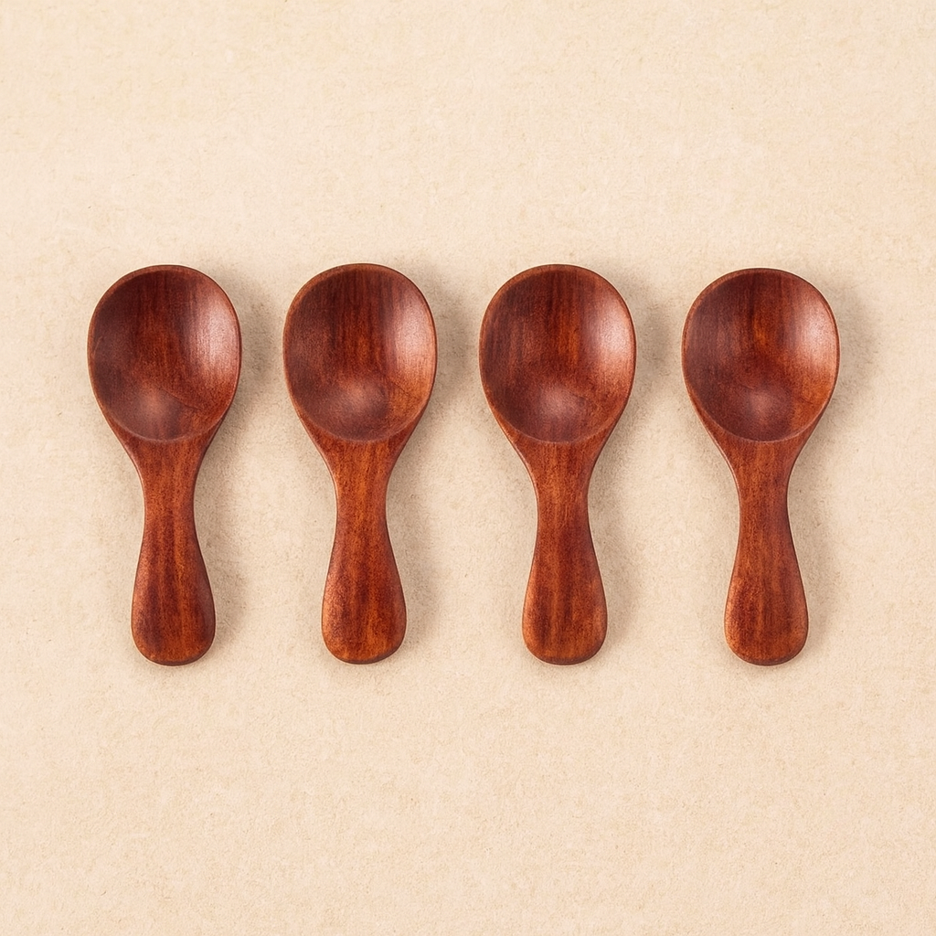 4pcs Mini Wooden Spice Spoons