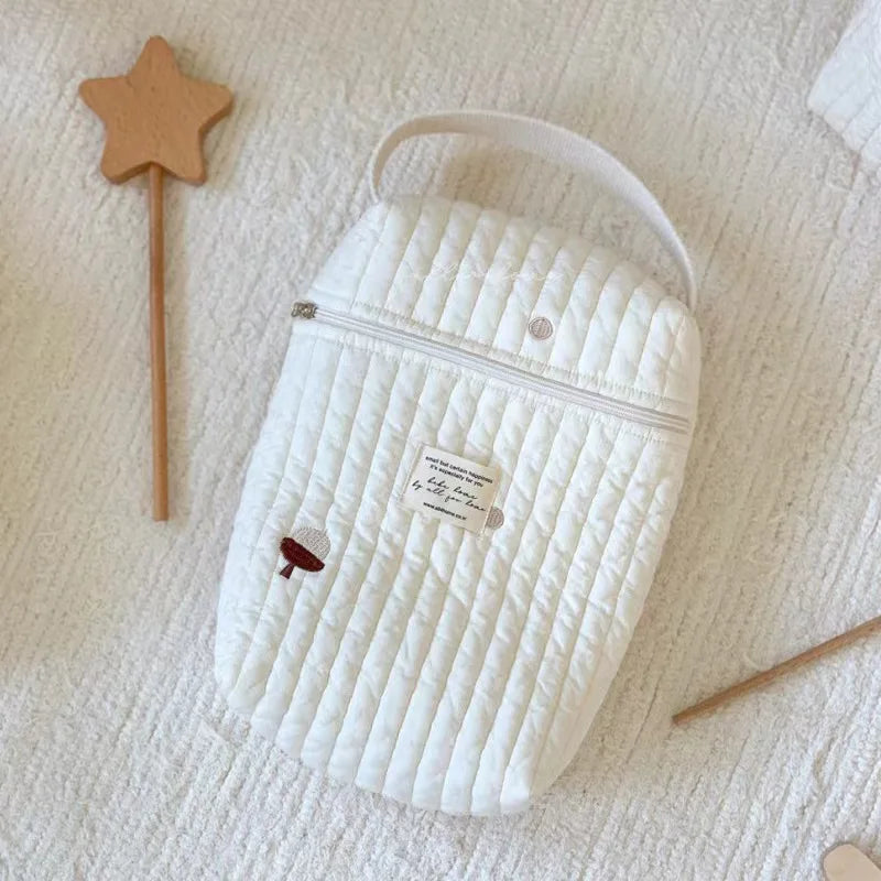 Embroidered Quilted Nappy Bag