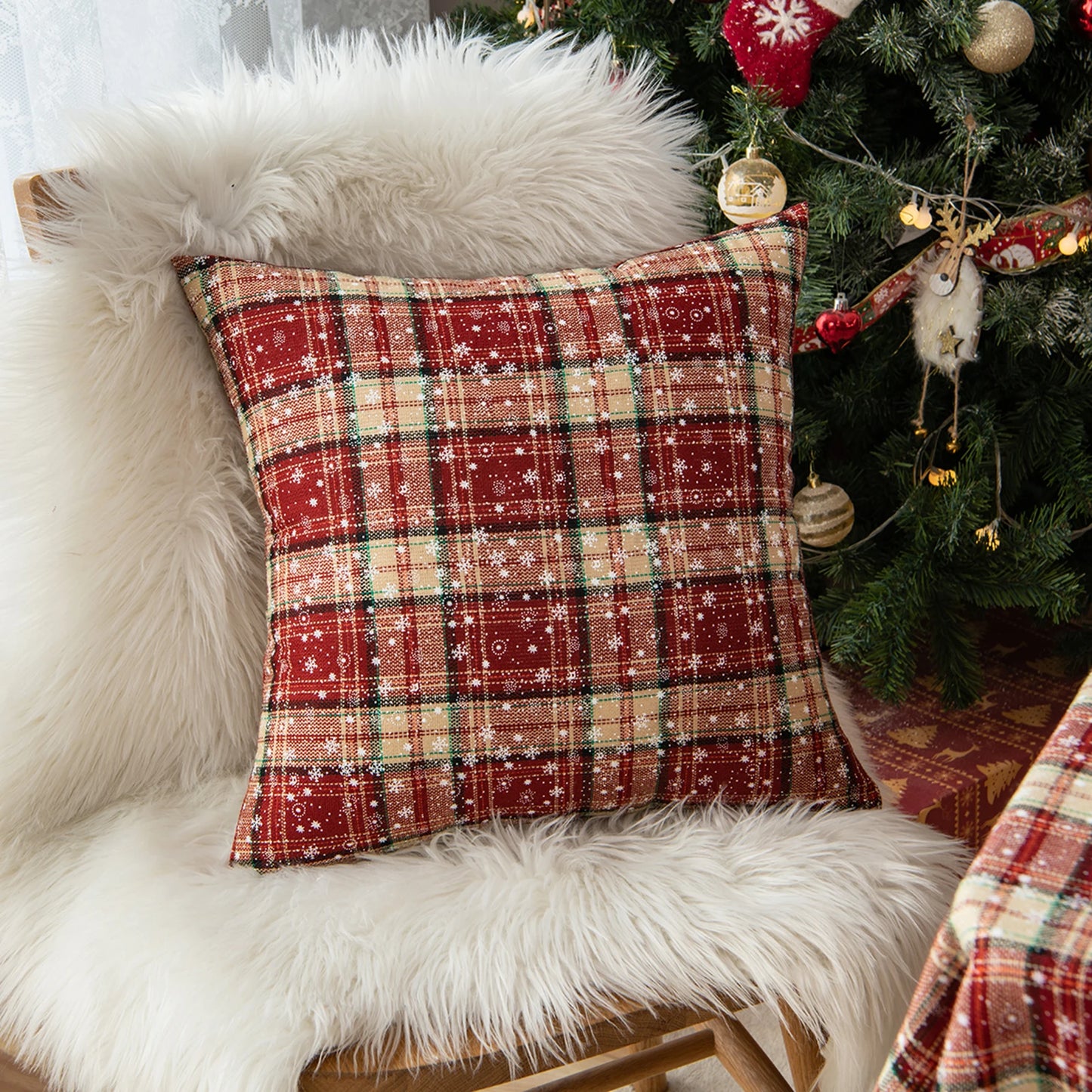 Christmas Tartan Pillow Cover - 45 x 45cm
