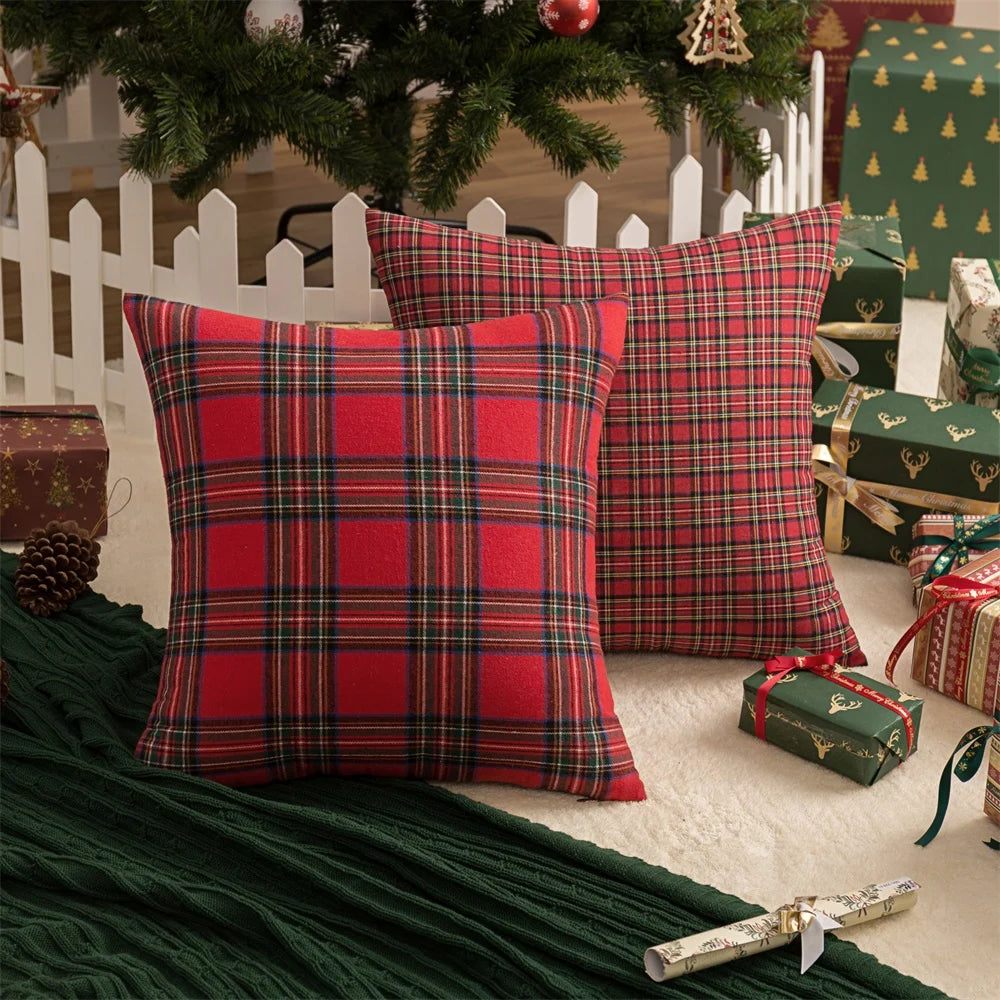 Christmas Tartan Pillow Cover - 45 x 45cm