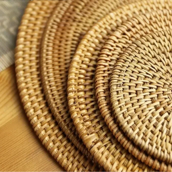 Handwoven Rattan Coasters
