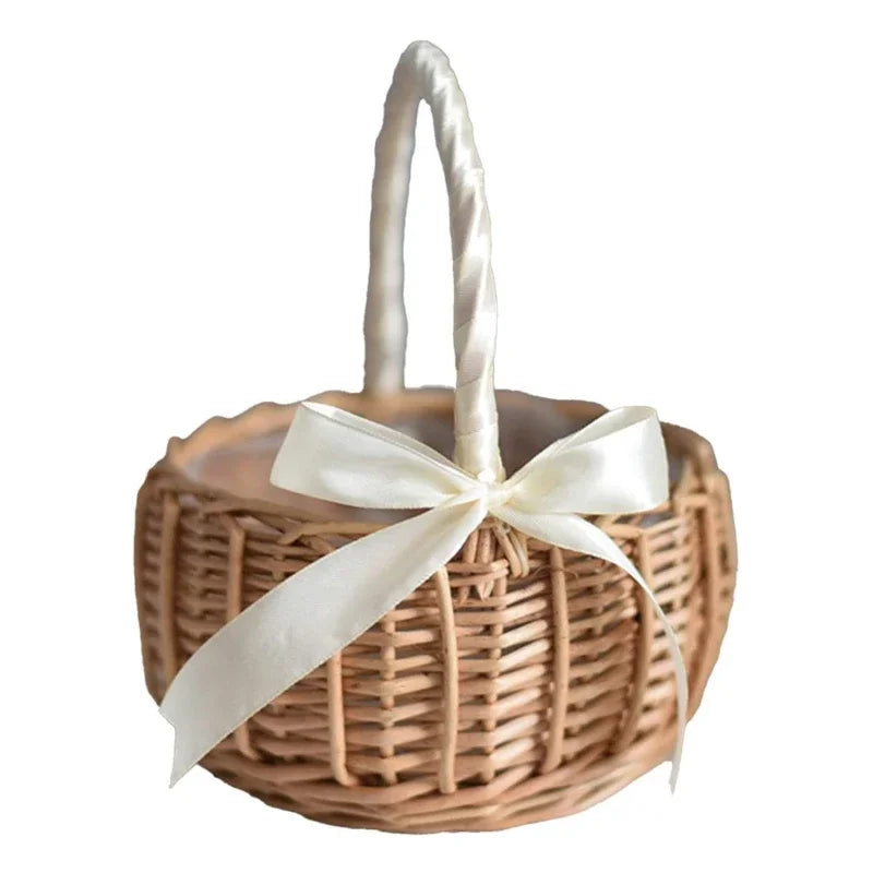 Handwoven Rattan Bow Basket - Kids Edition