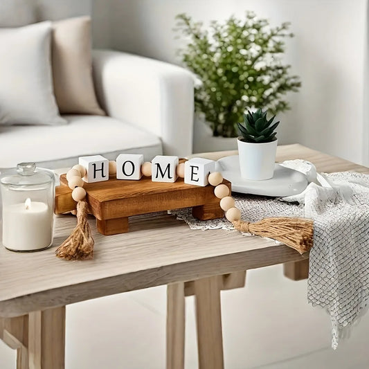 Wood Bead Word Garland – Home & Family