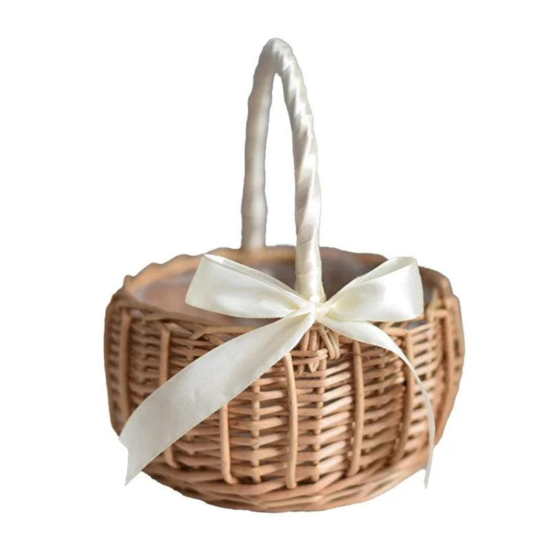Handwoven Rattan Bow Basket - Kids Edition