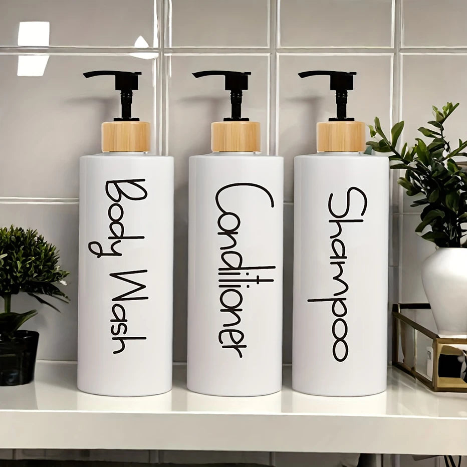 Matte Refillable Bathroom Dispenser Set