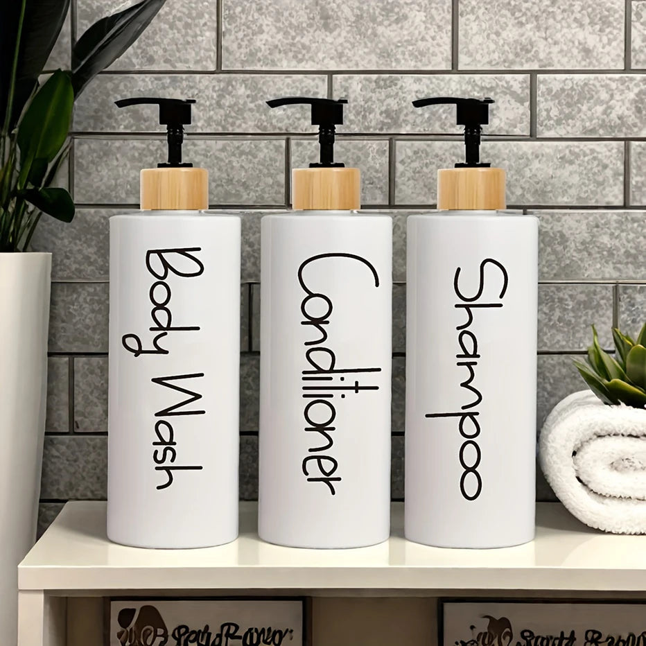Matte Refillable Bathroom Dispenser Set