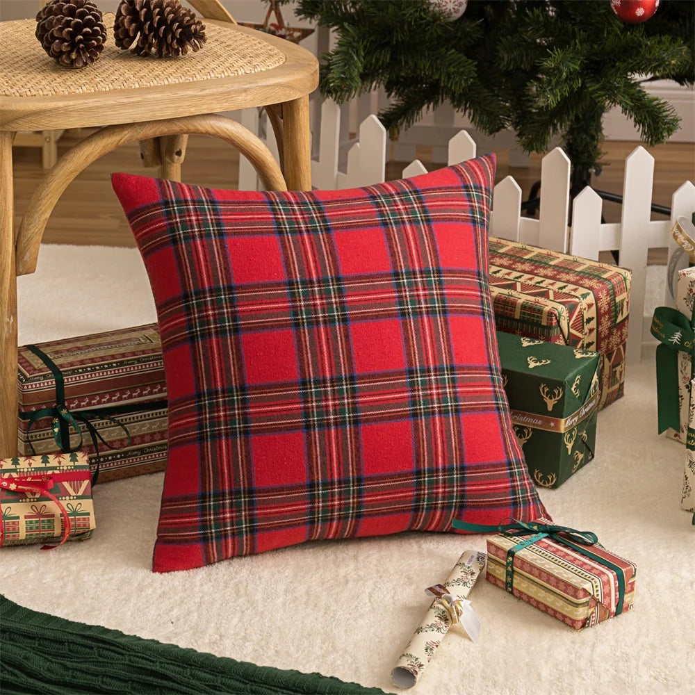 Christmas Tartan Pillow Cover - 45 x 45cm