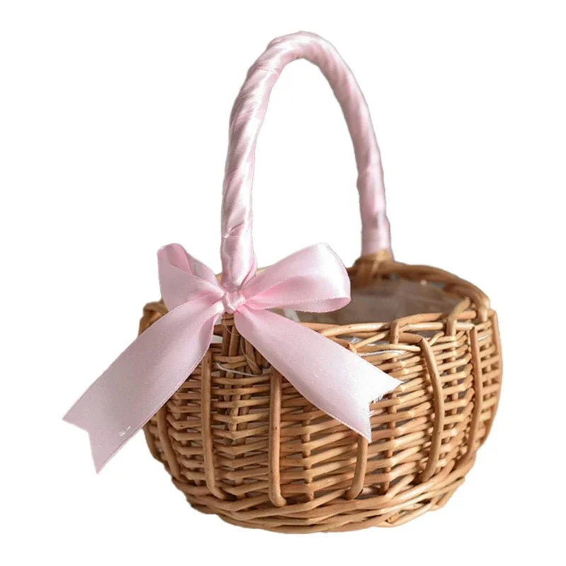 Handwoven Rattan Bow Basket - Kids Edition