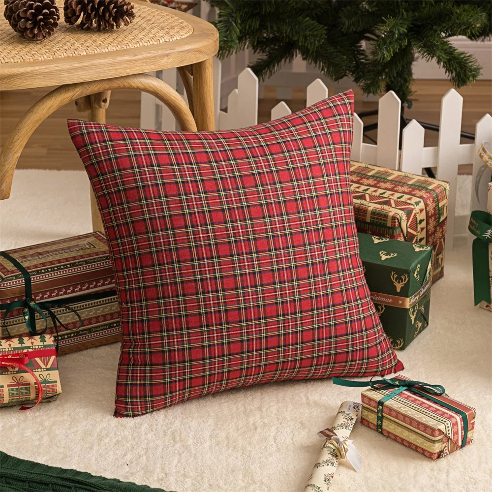 Christmas Tartan Pillow Cover - 45 x 45cm