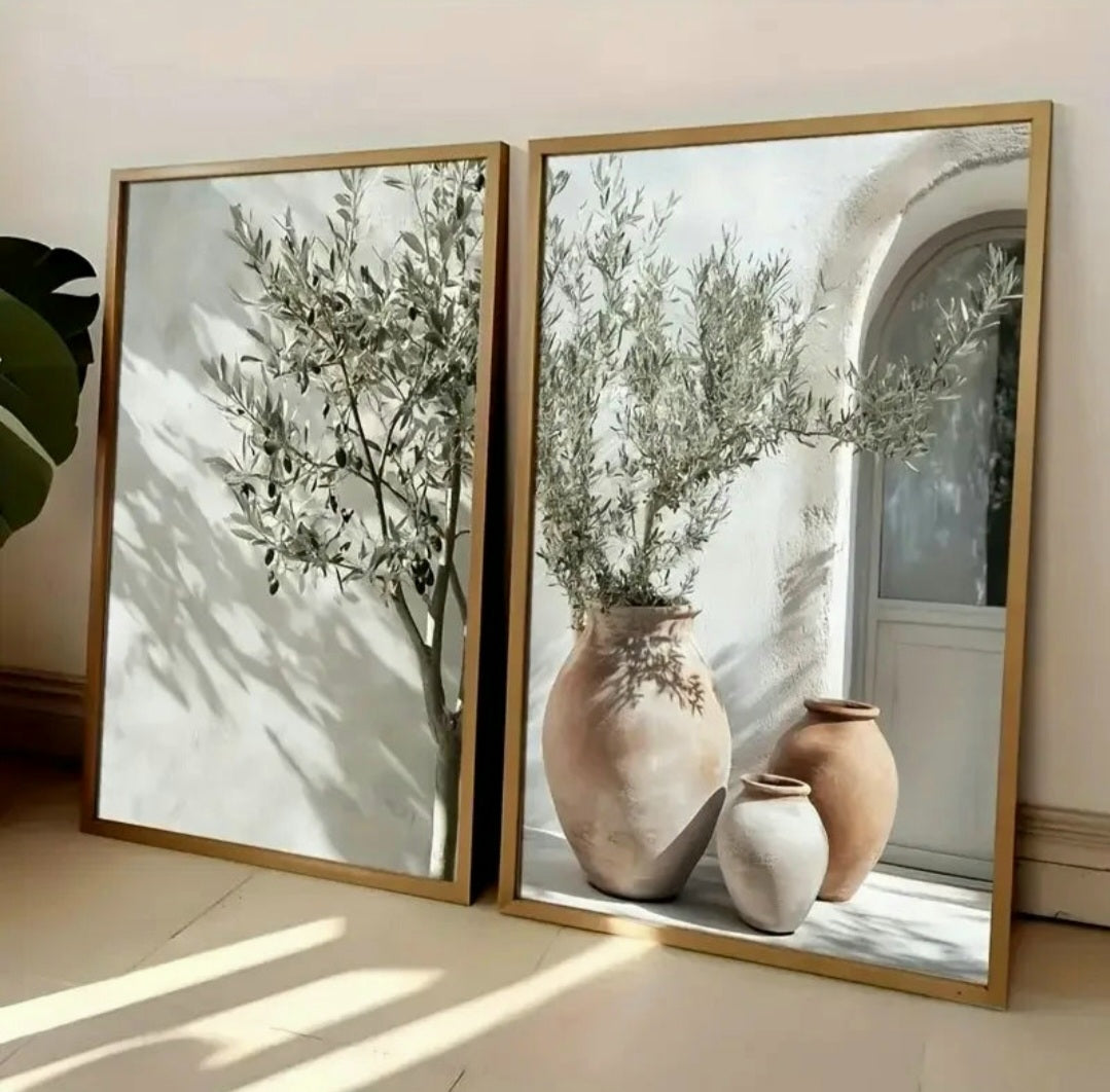 Olive Sun & Clay Prints — Unframed Canvas Art