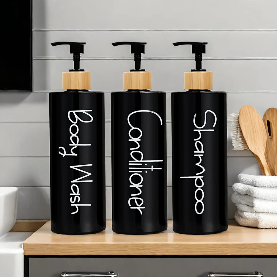 Matte Refillable Bathroom Dispenser Set
