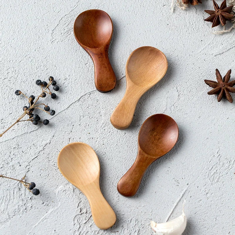 4pcs Mini Wooden Spice Spoons