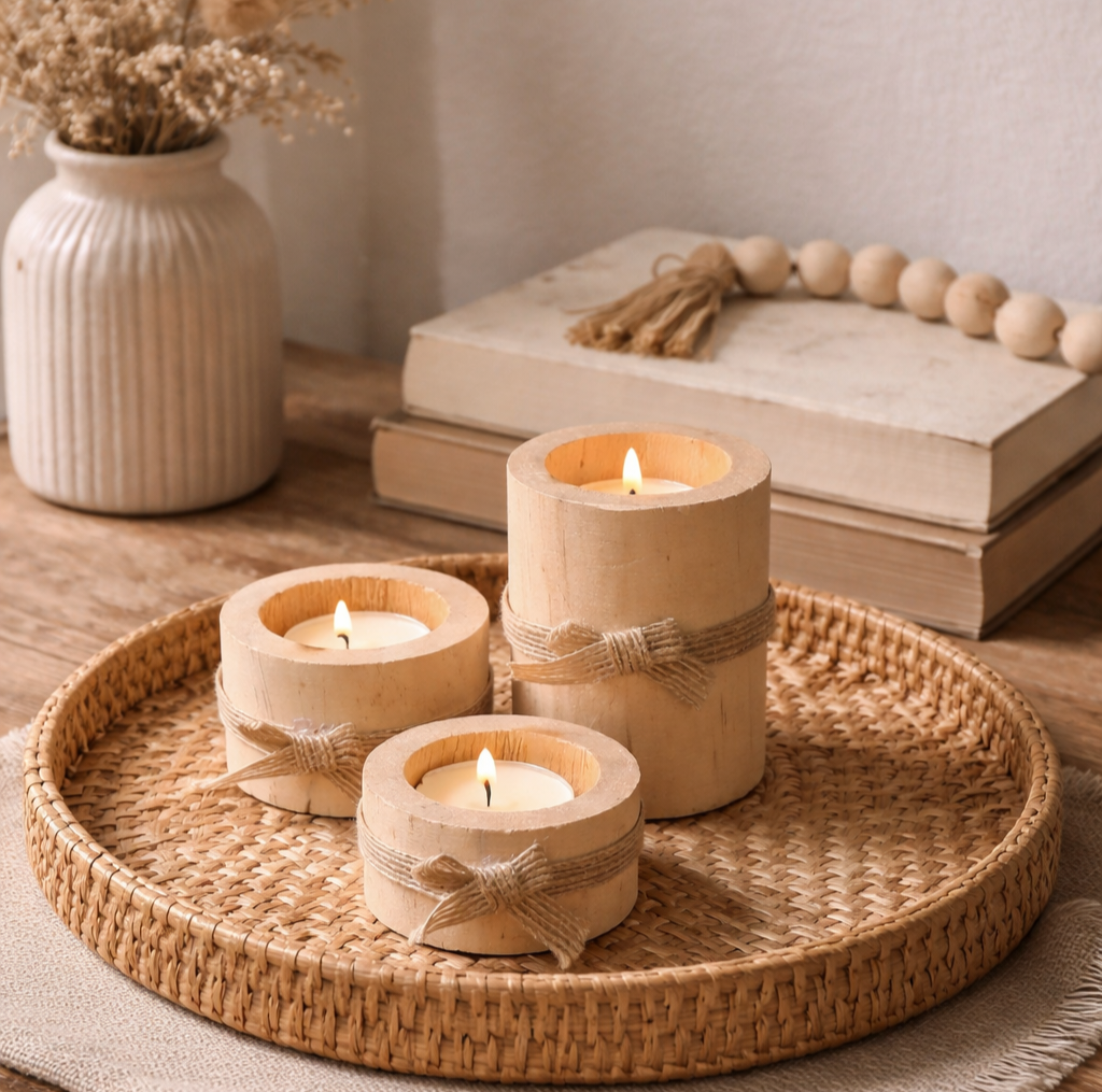 Handcrafted Wooden Tealight Holder