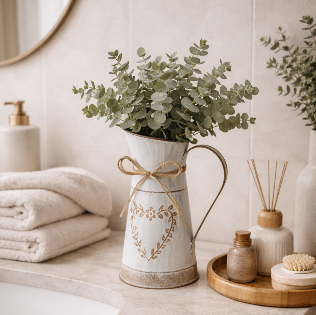 Vintage Metal Flower Pitcher Vase