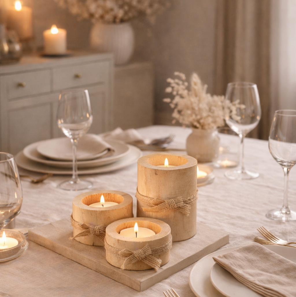 Handcrafted Wooden Tealight Holder