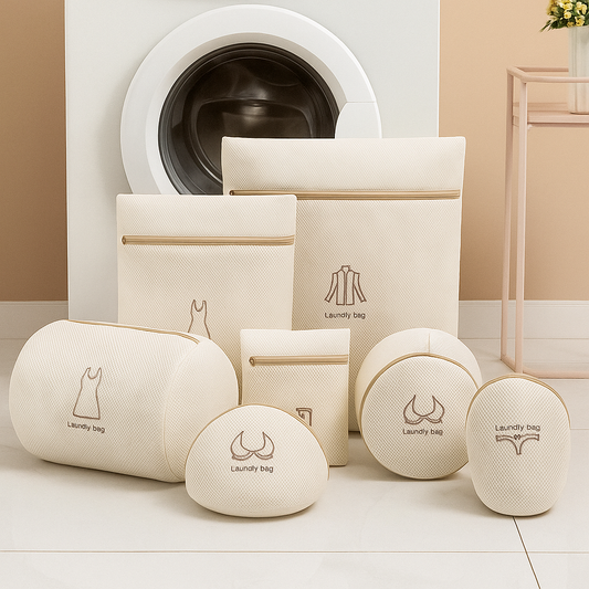 Embroidered Mesh Laundry Bag Set