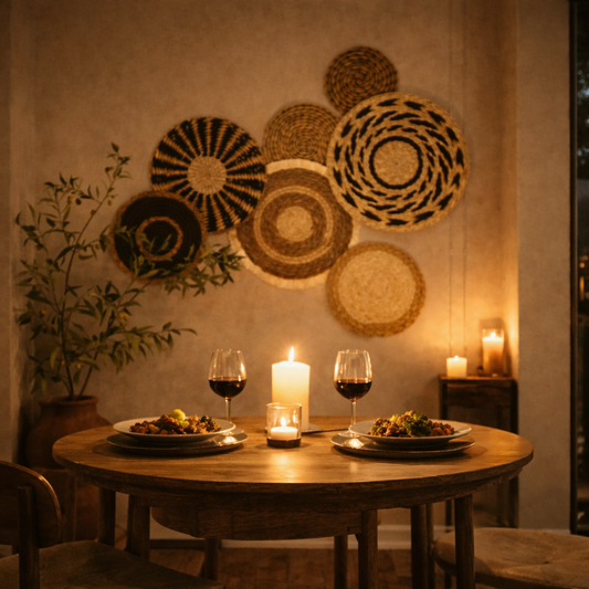 Boho Woven Wall Basket Set – 7 Piece