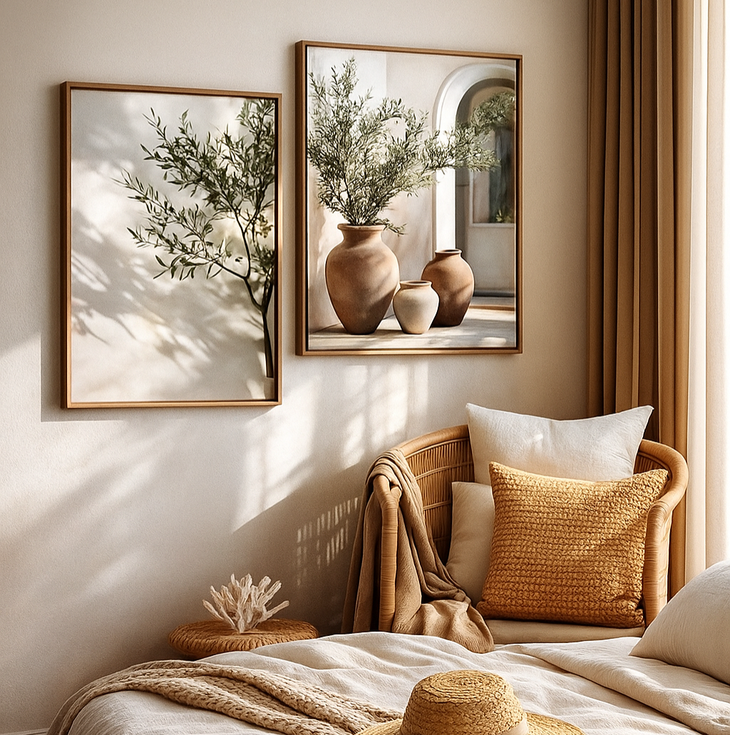 Olive Sun & Clay Prints — Unframed Canvas Art