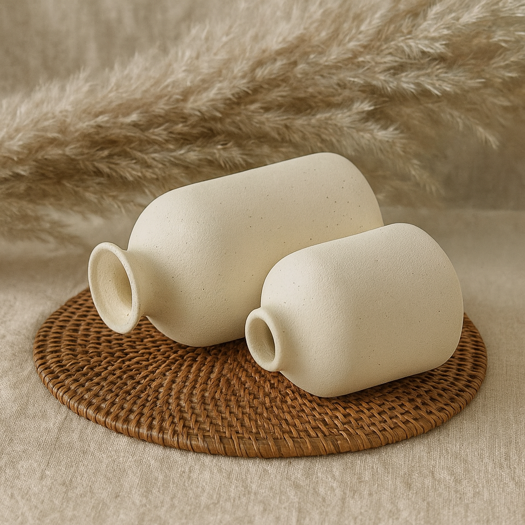 Matte Ceramic Vase Trio