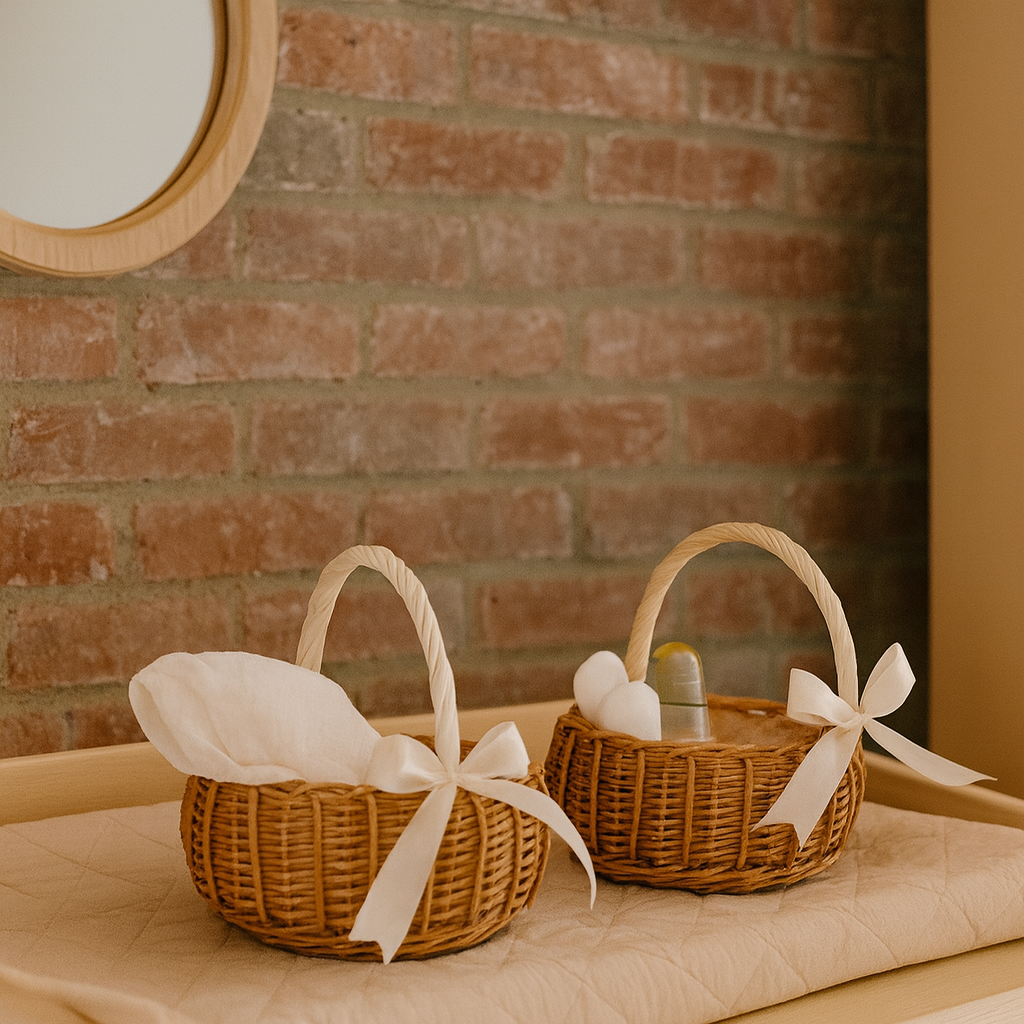 Handwoven Rattan Bow Basket - Kids Edition