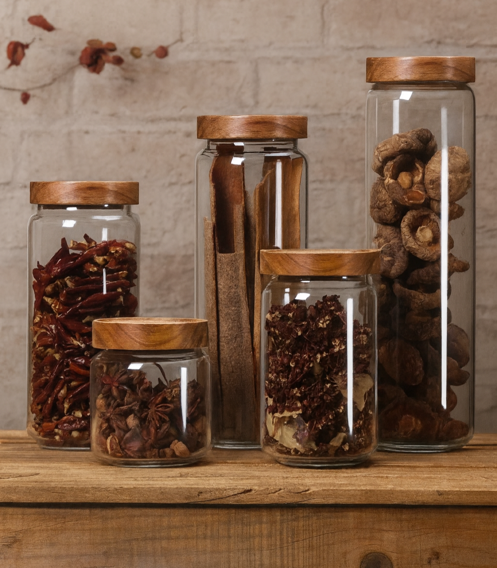 Glass Storage Jar – Wooden Lid