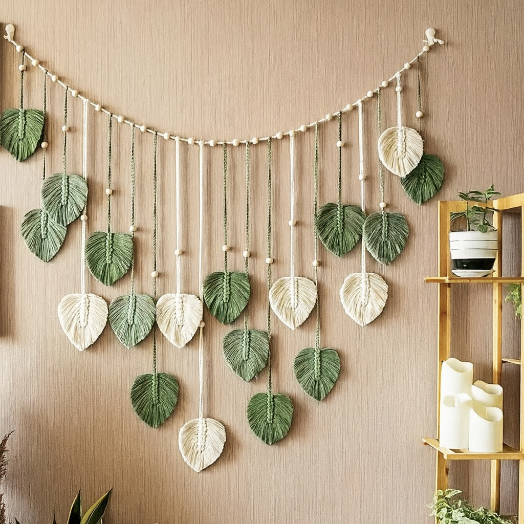 Boho Macramé Leaf Garland
