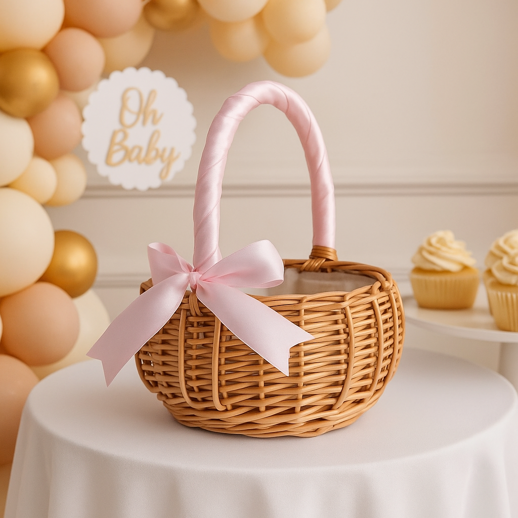 Handwoven Rattan Bow Basket - Kids Edition