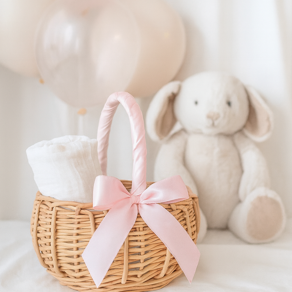 Handwoven Rattan Bow Basket - Kids Edition