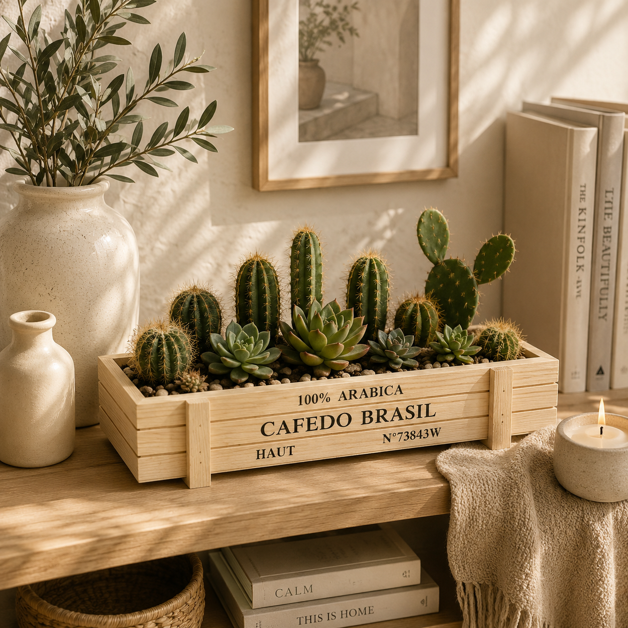 Rustic Wooden Garden Crate Planter