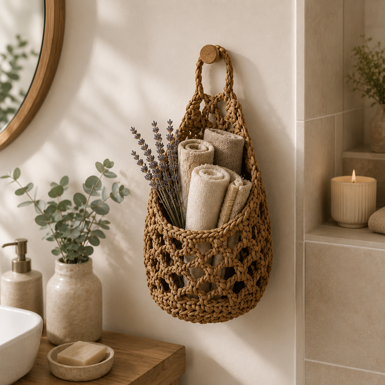 Boho Cotton Rope Plant Hanger Basket