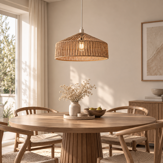 Oak Woven Rope Pendant Light