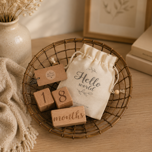 Engraved Wooden Baby Milestone Block Set