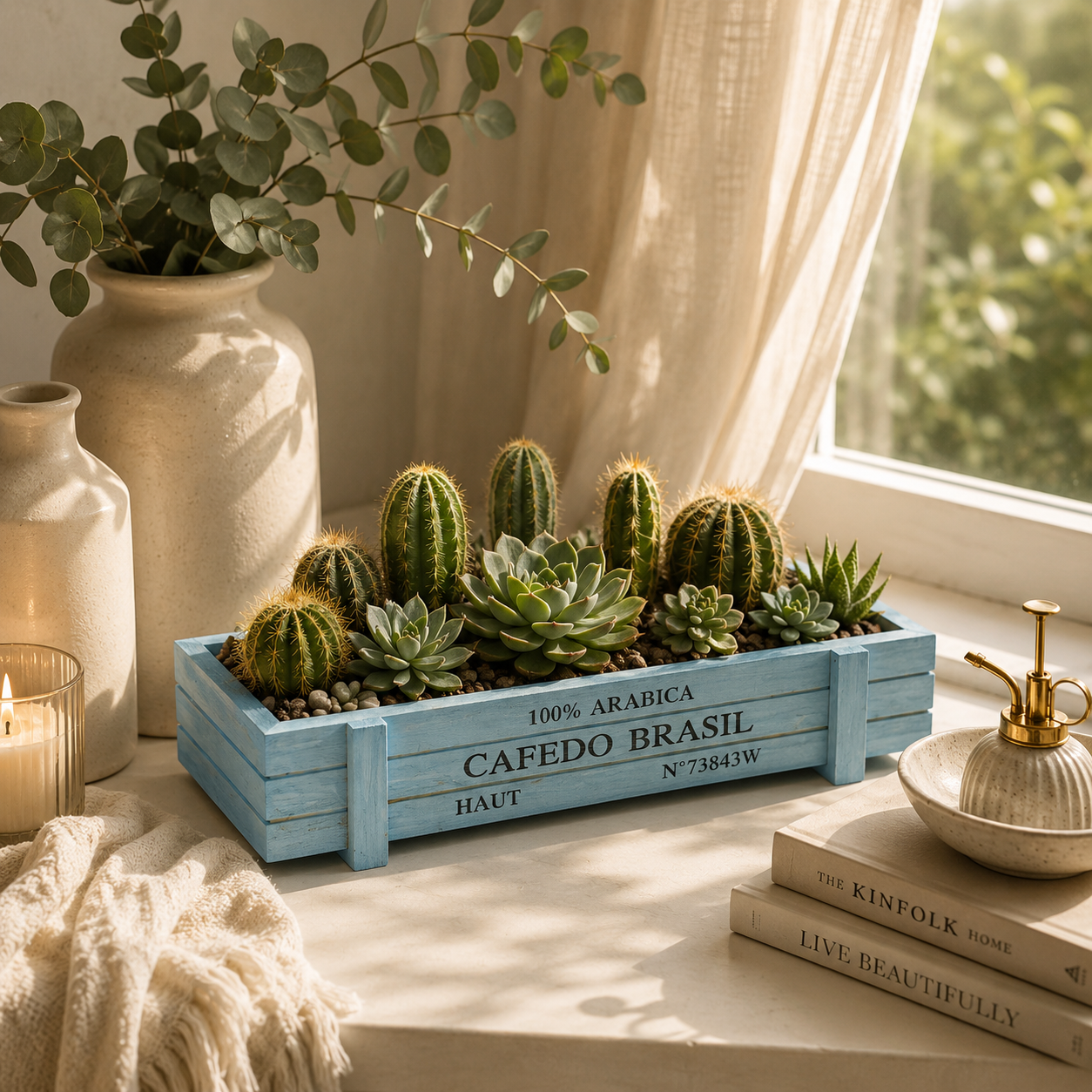 Rustic Wooden Garden Crate Planter