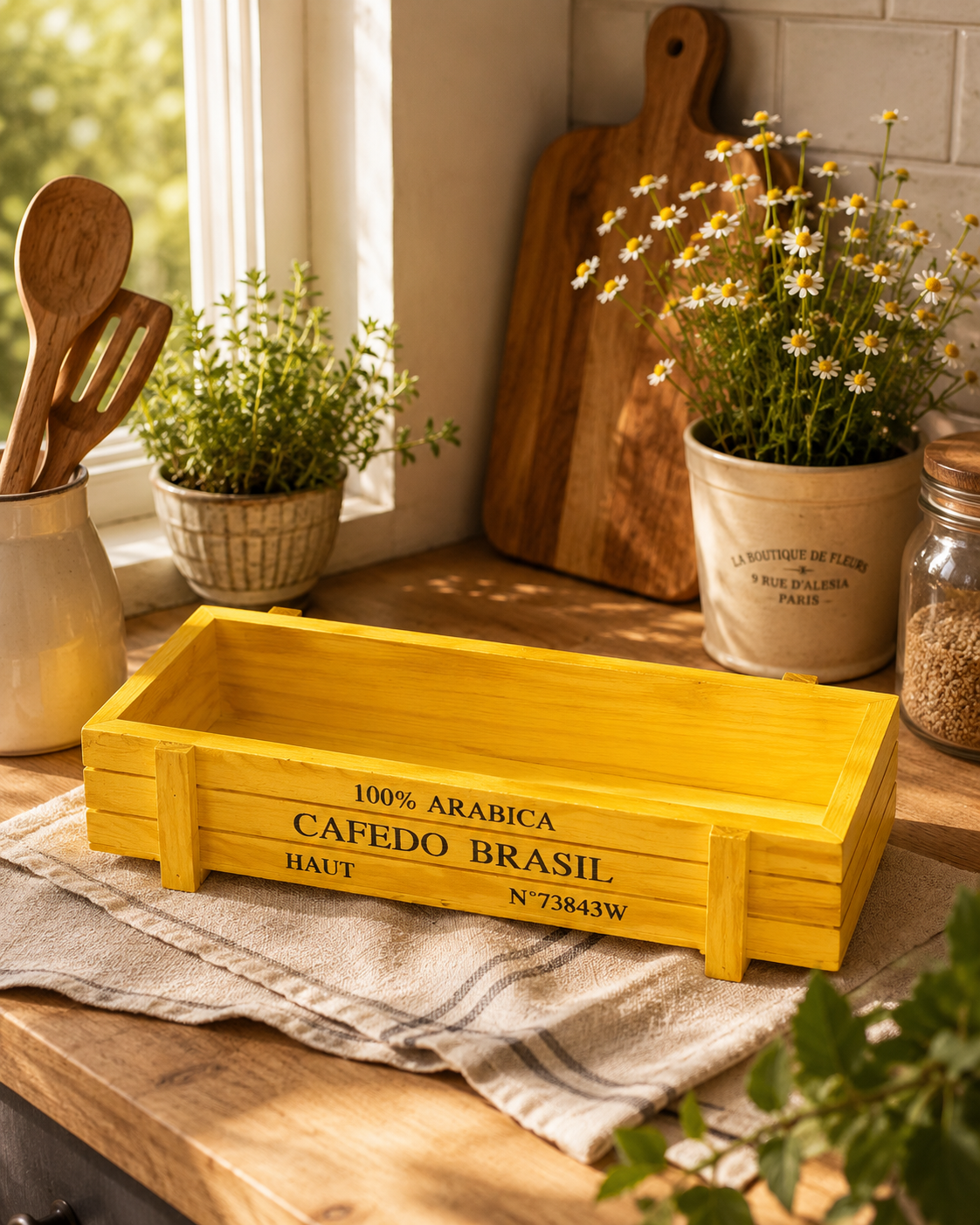 Rustic Wooden Garden Crate Planter