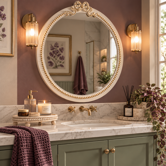 Vintage Round Bow Wall Mirror