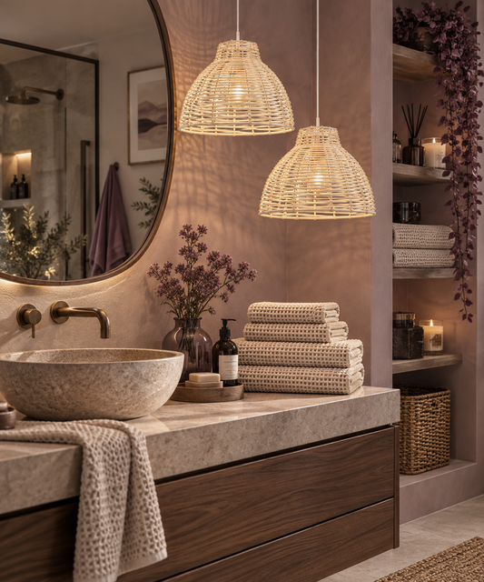 Cream Wicker Pendant Light Shades
