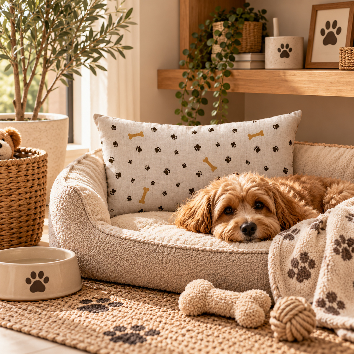 Paw Print Pet Cushion Cover