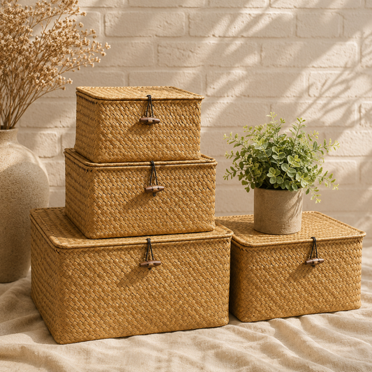 Seagrass Storage Basket Set – 4 Pieces