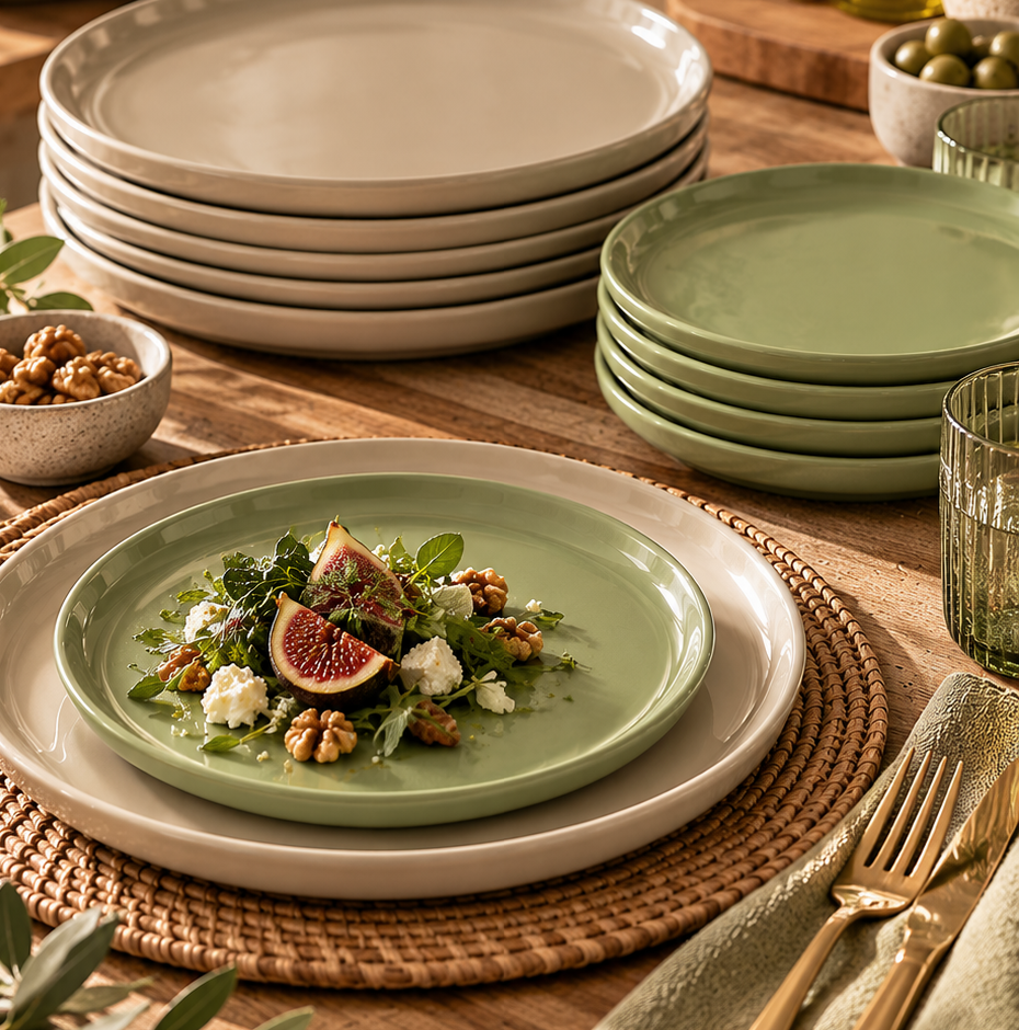 Linen Gray Dinner Plates