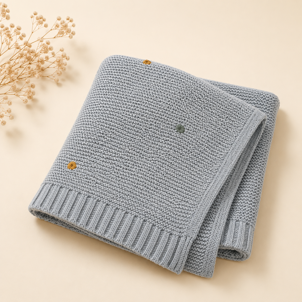 Soft Knit Pom Blanket