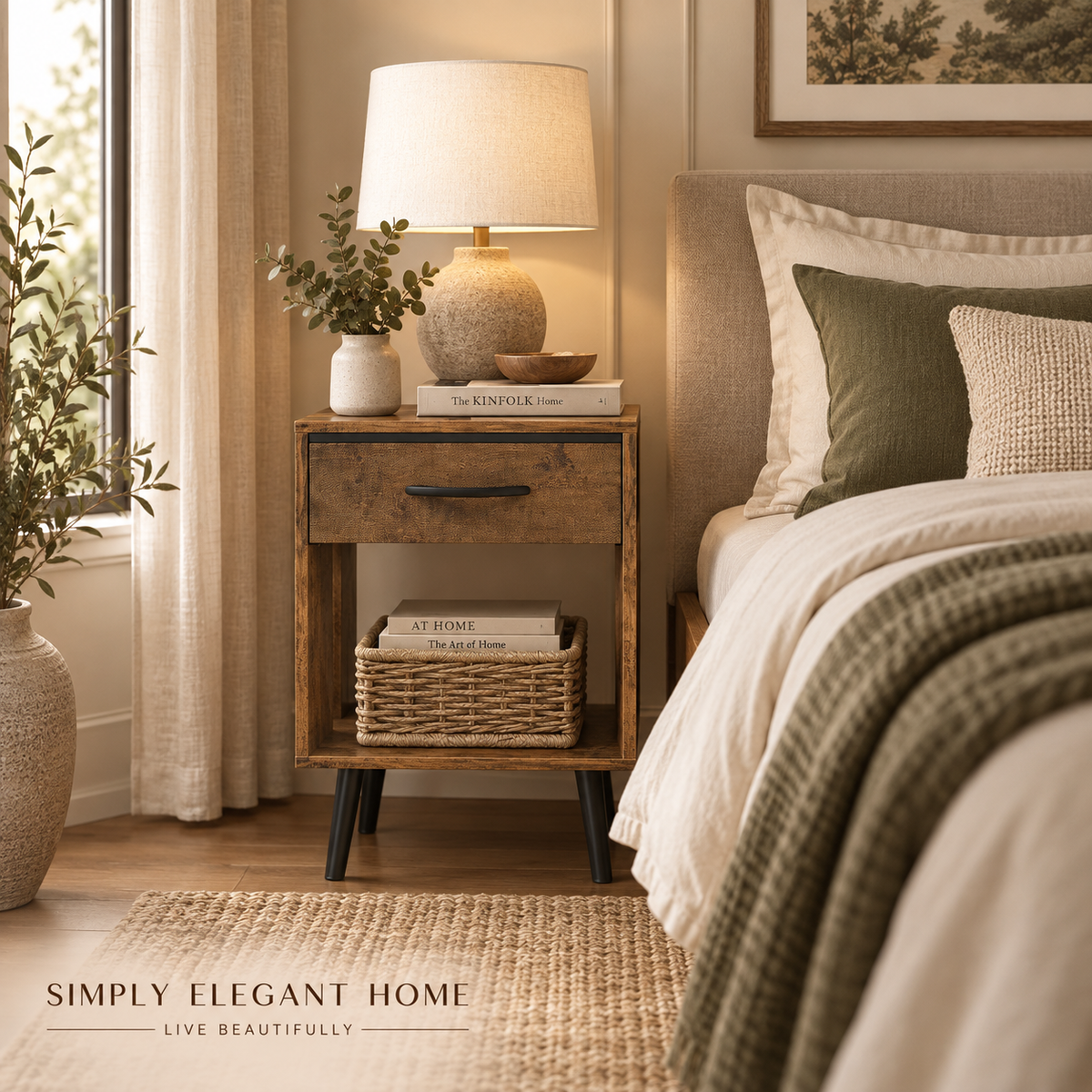 Rustic Brown Bedside Tables