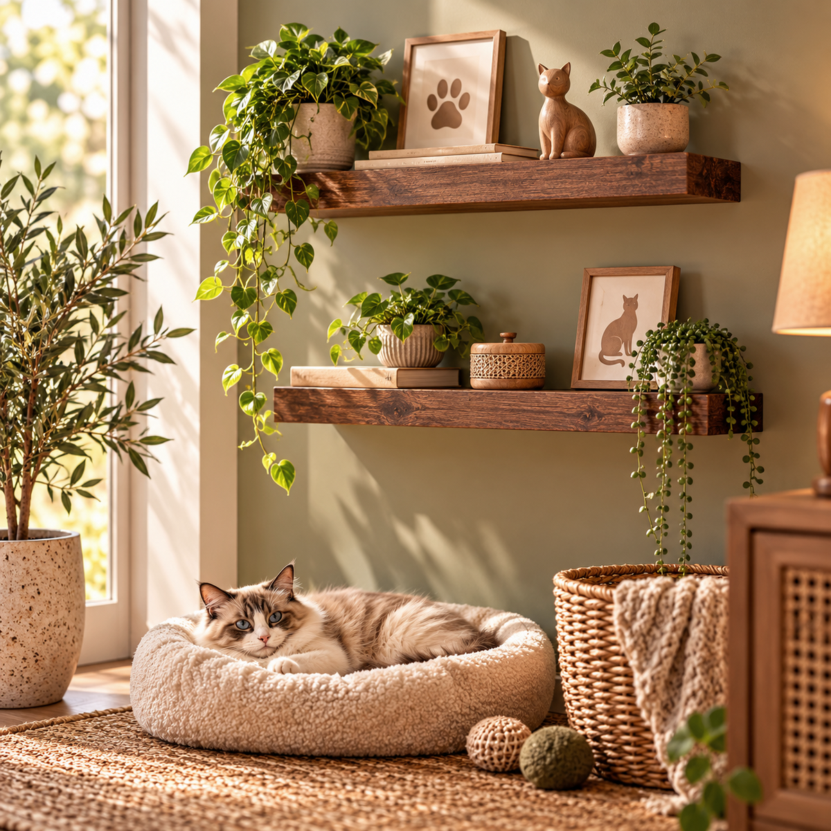 Walnut Brown Floating Shelves