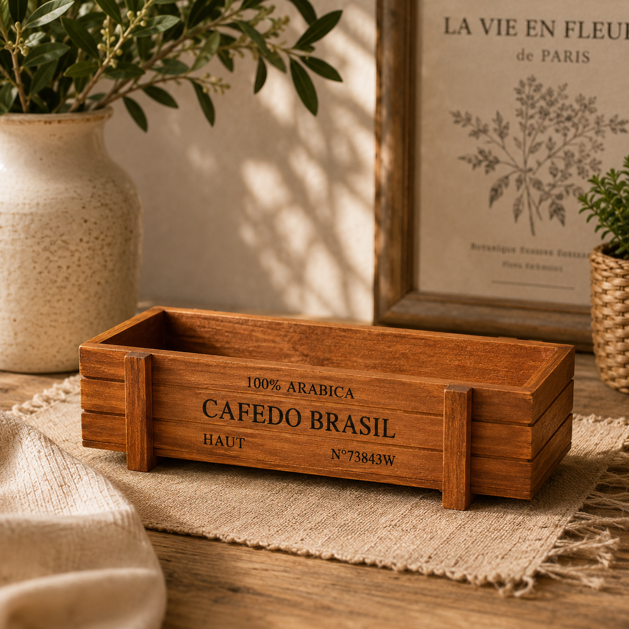 Rustic Wooden Garden Crate Planter