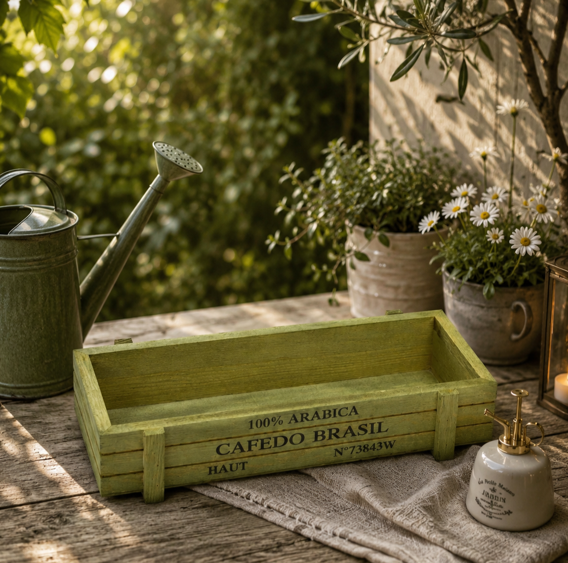 Rustic Wooden Garden Crate Planter