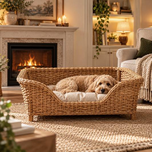 Ratten Dog Bed with Cushion