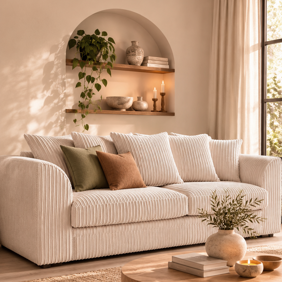 Cream Jumbo Cord Sofa
