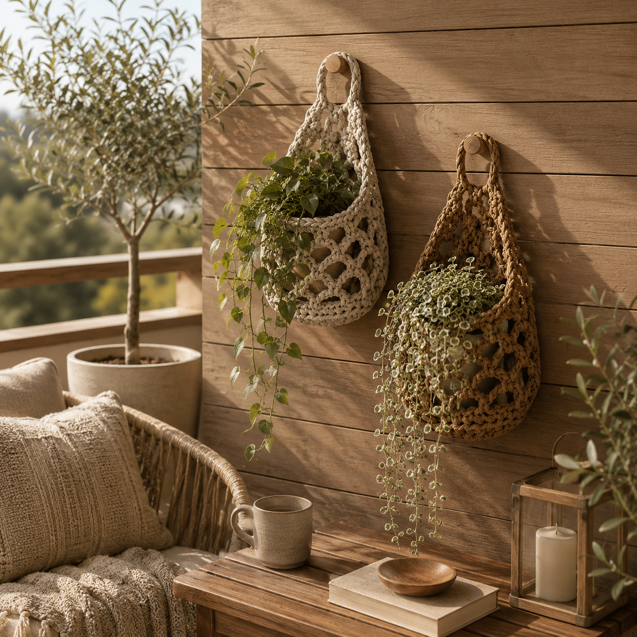 Boho Cotton Rope Plant Hanger Basket