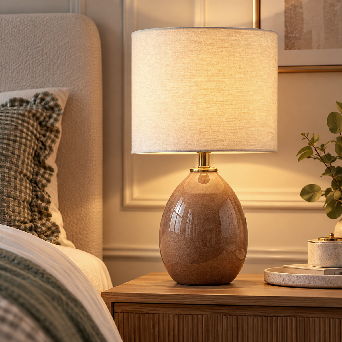 Coffee Ceramic Side Table Lamps