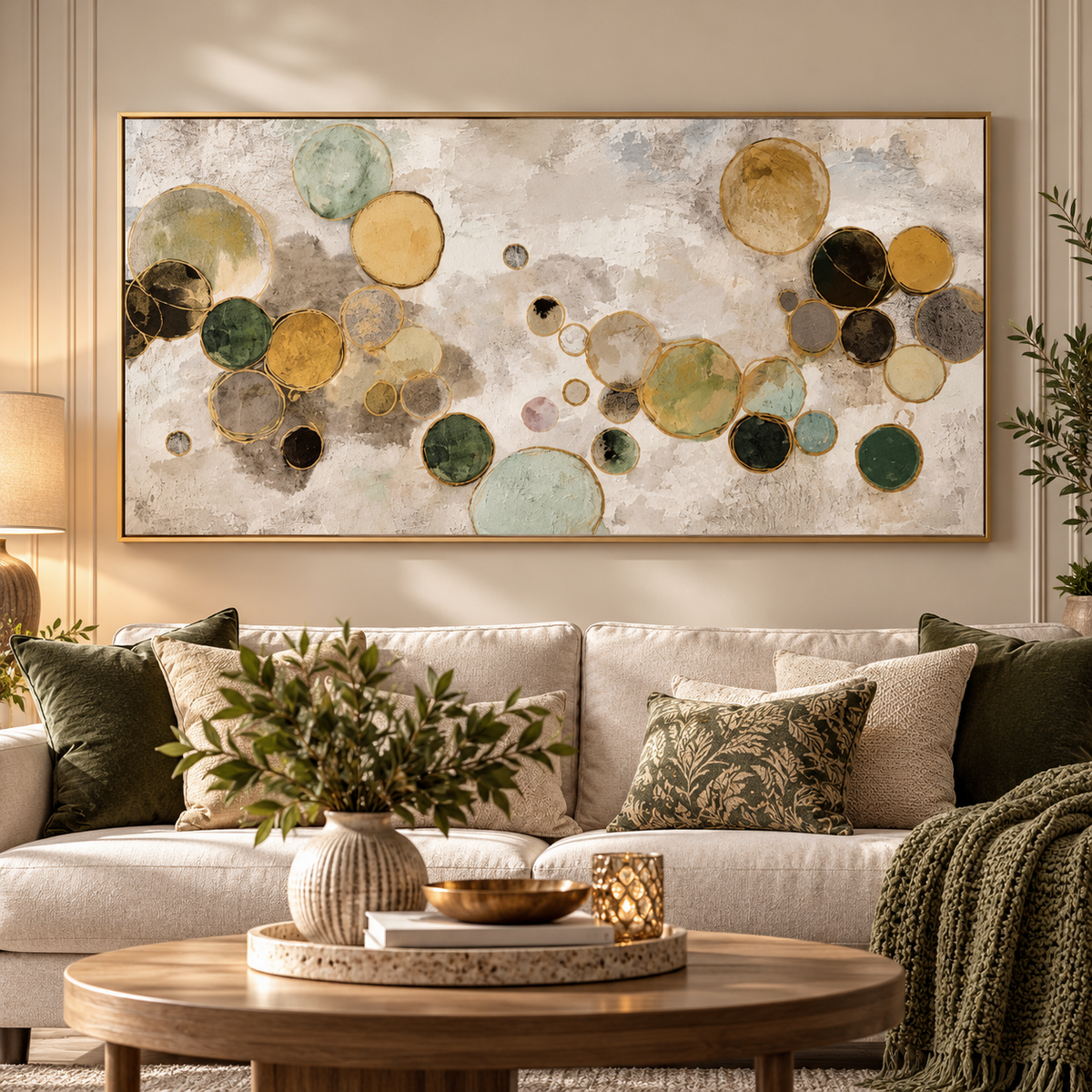 Green & Gold Circle Wall Art